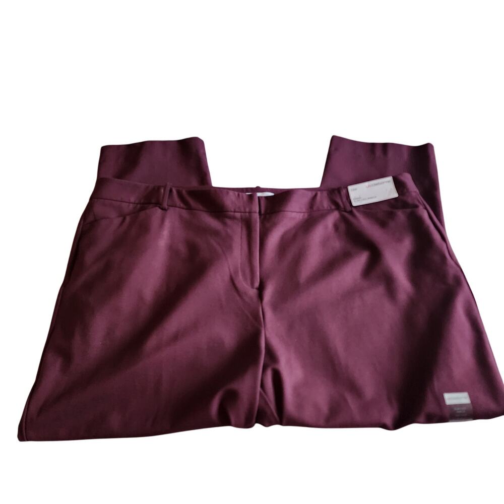 Liz‎ Claiborne NWT Emma maroon mid-rise slim leg ankle pants woman's size 24W - Picture 8 of 13